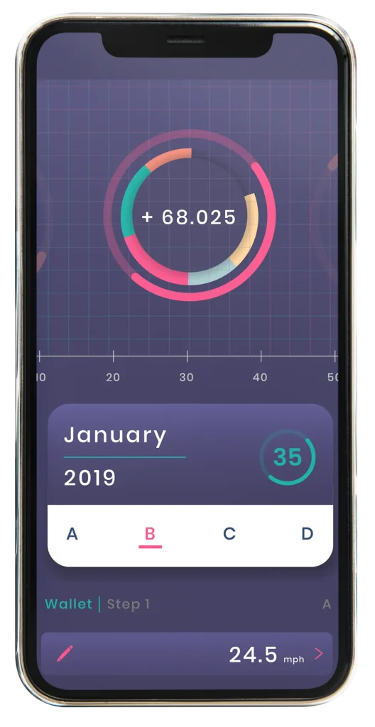 A smartphone screen shows a calendar app