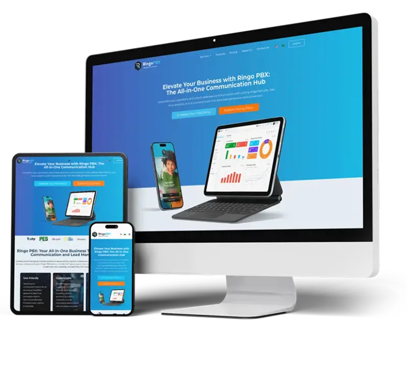 Mobile responsive website design showcasing