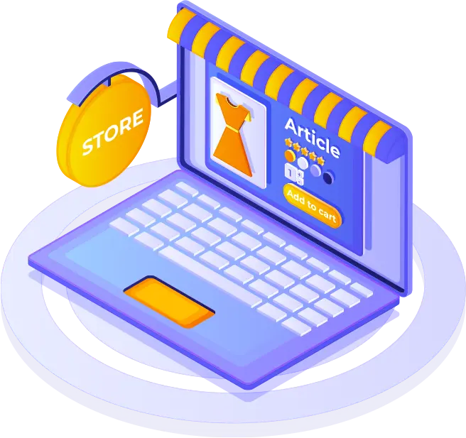 illustrating the concept of online retail.