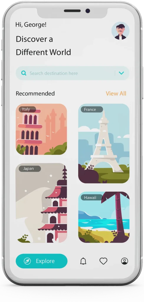 An app interface showcasing features