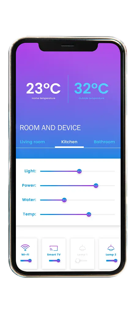 iPhone displaying a room and device management