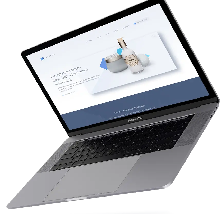 Website design layout for a wine shop featuring