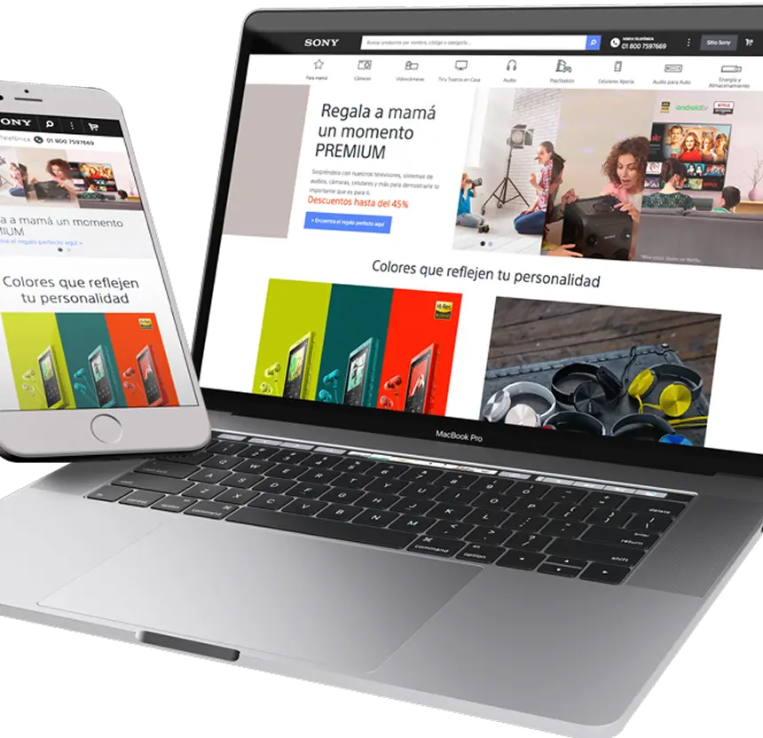 A mobile screen featuring a sleek web design,