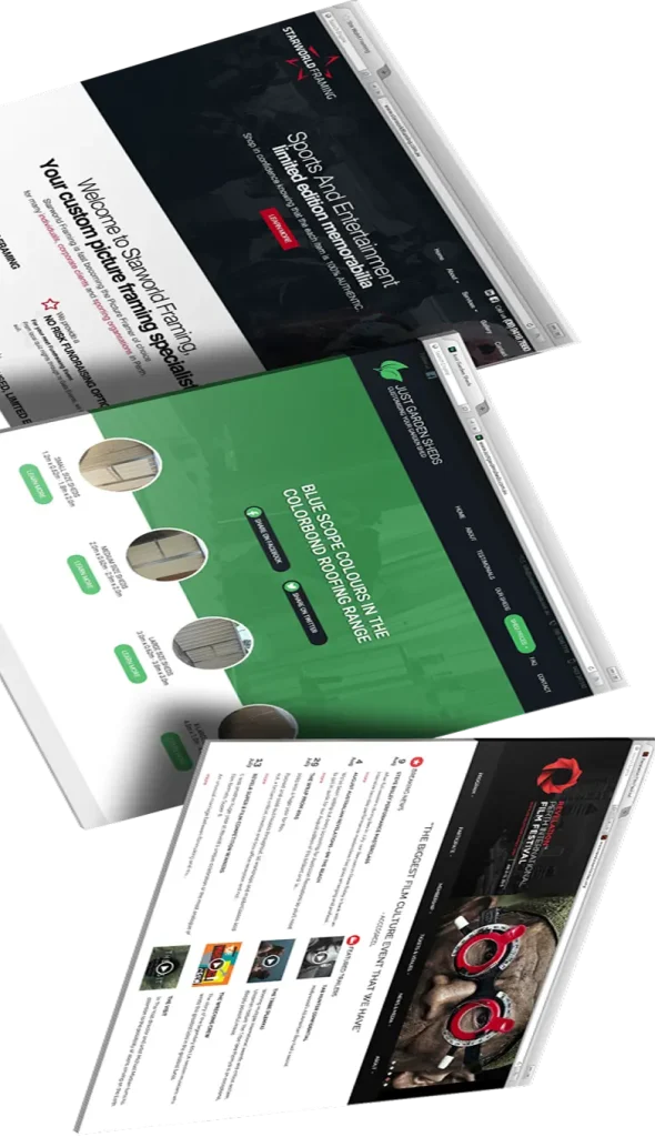 A selection of different website thumbnails