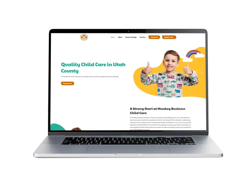 A colorful childcare website design