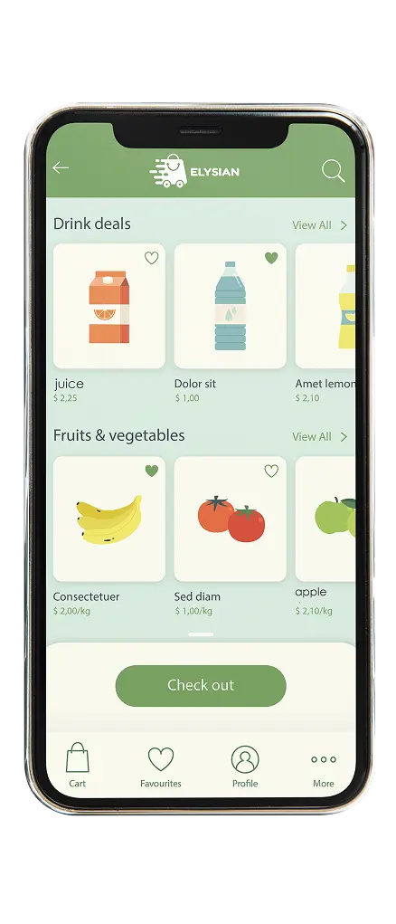 Mobile app screen displaying tools for grocery shopping