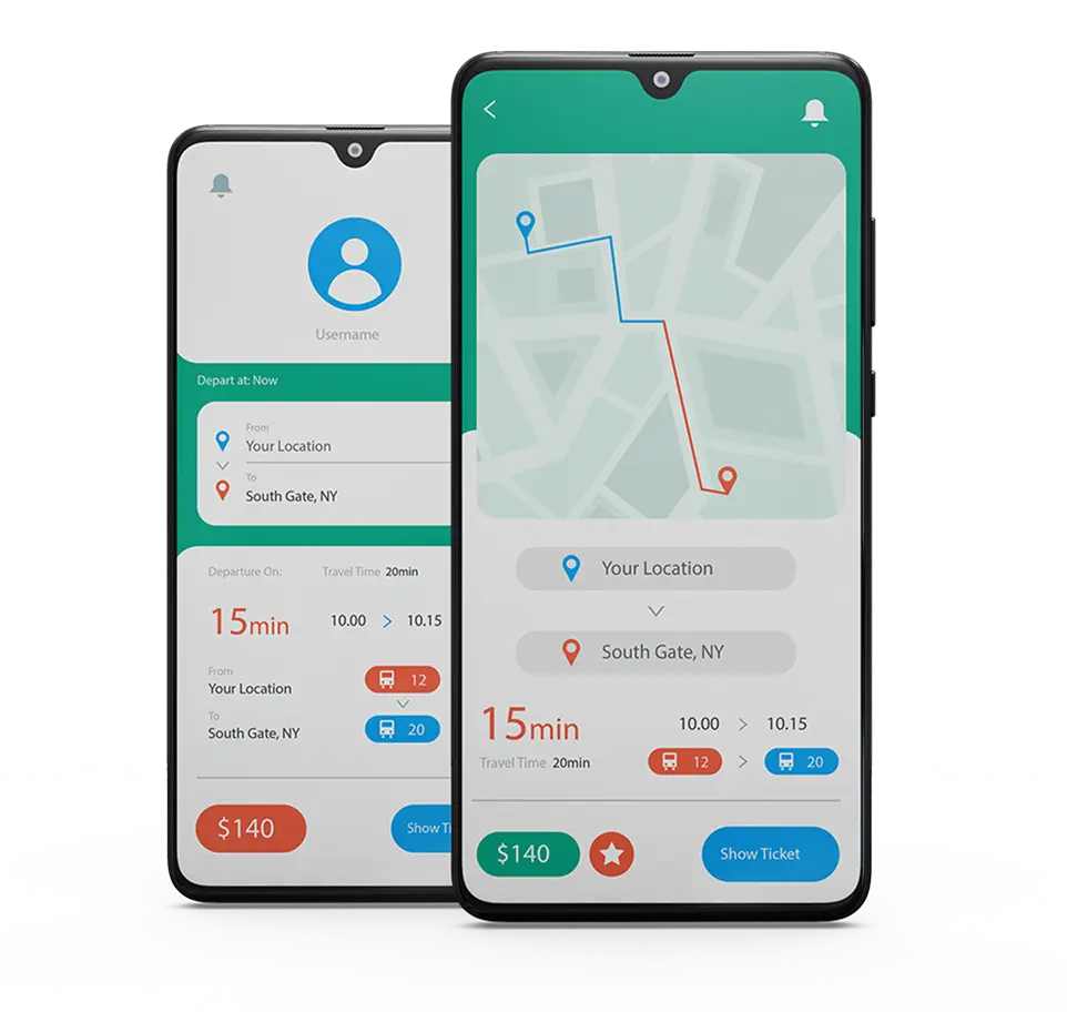 Side-by-side view of two smartphones