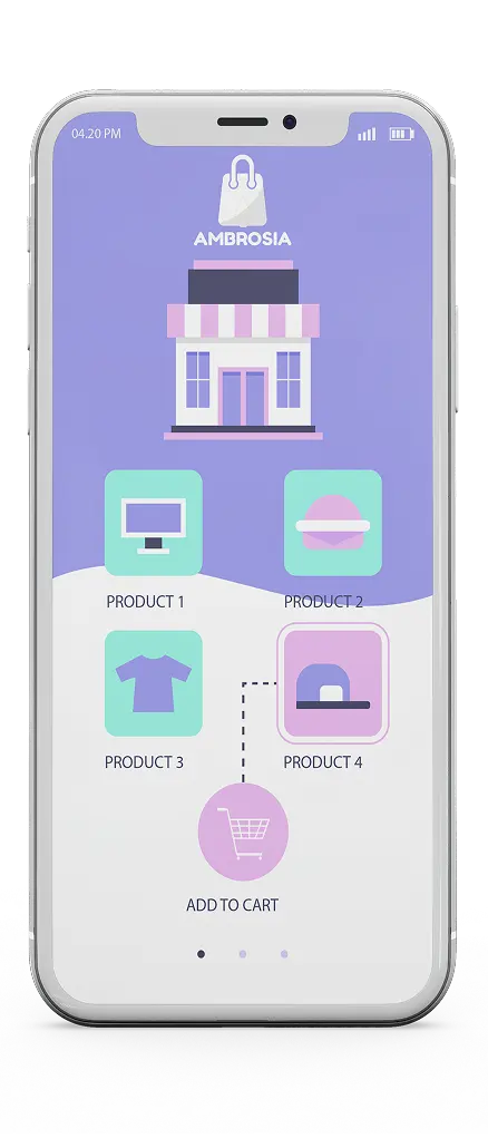 User-friendly mobile app layout for an online store