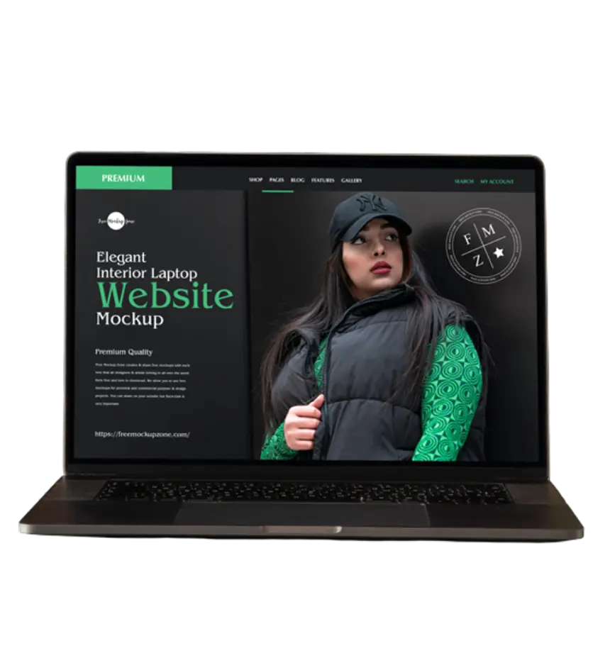 Fashion brand website design featuring a sleek aesthetic,