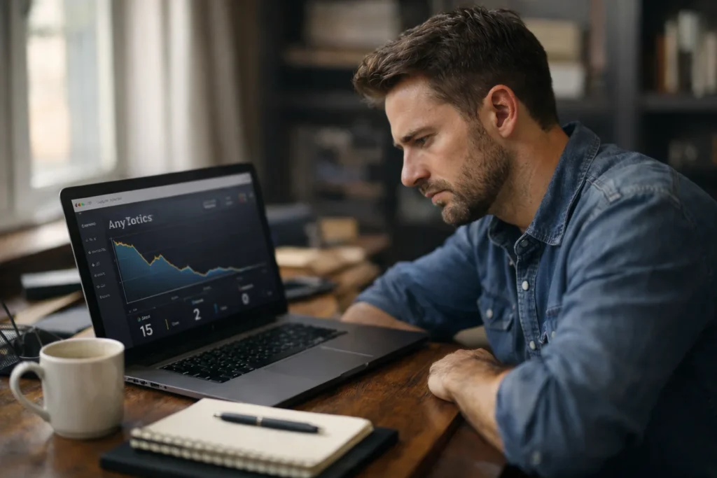 small business owner comparing website cost options on a laptop
