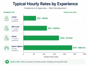 freelance web developer rates by experience 2026
